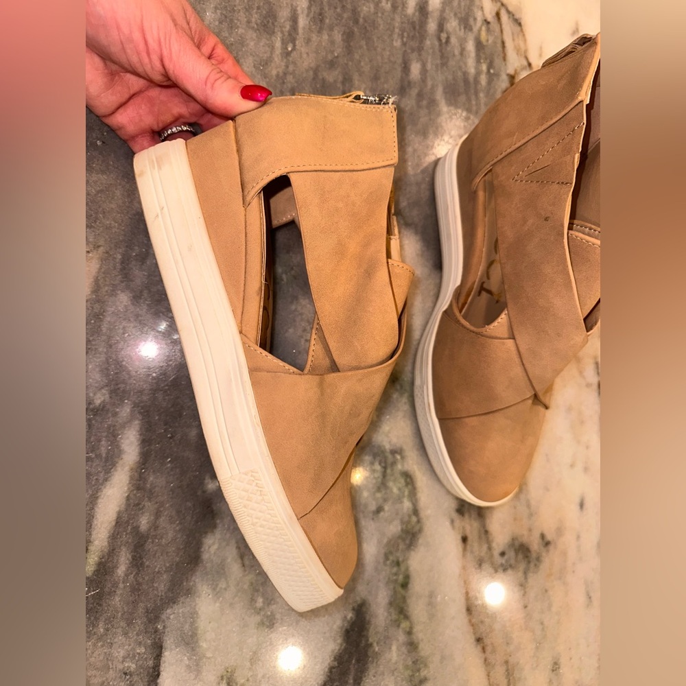 CCOCCI Tan Wedge Sneakers